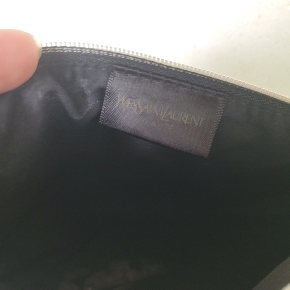 YSL Yves Saint Laurent Beaute Makeup Bag Travel Cosmetics Bag Logo Black Used - Picture 4 of 7